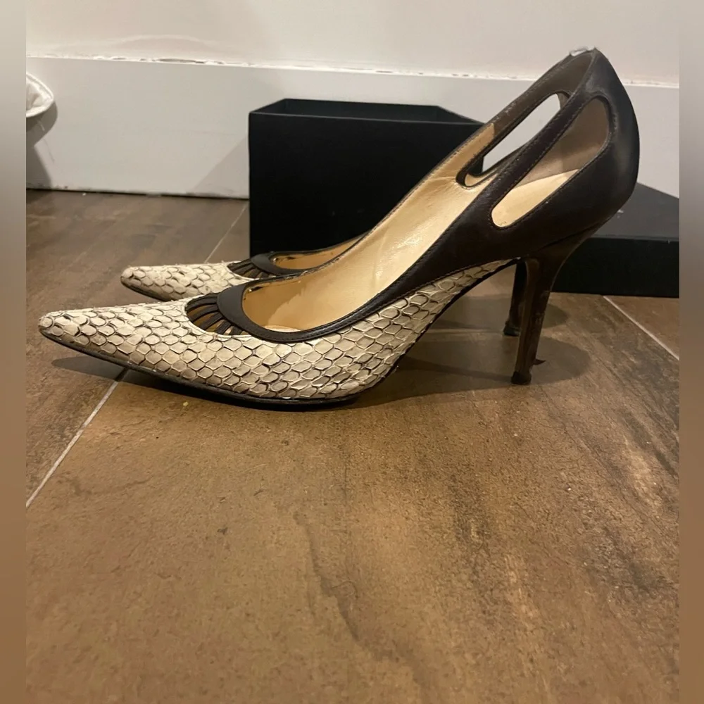 Dolce & Gabbana Snakeskin and Leather Heel